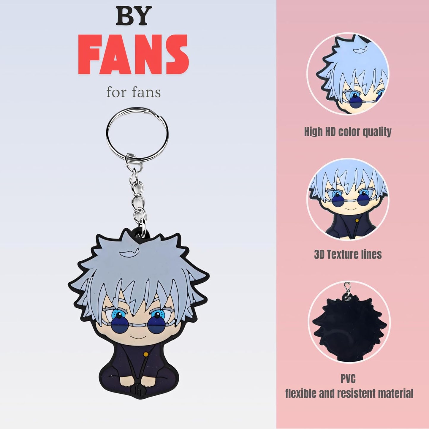 Chibi Anime Gojo Keychain Fun - Takeshii Anime - JJK - SATORU