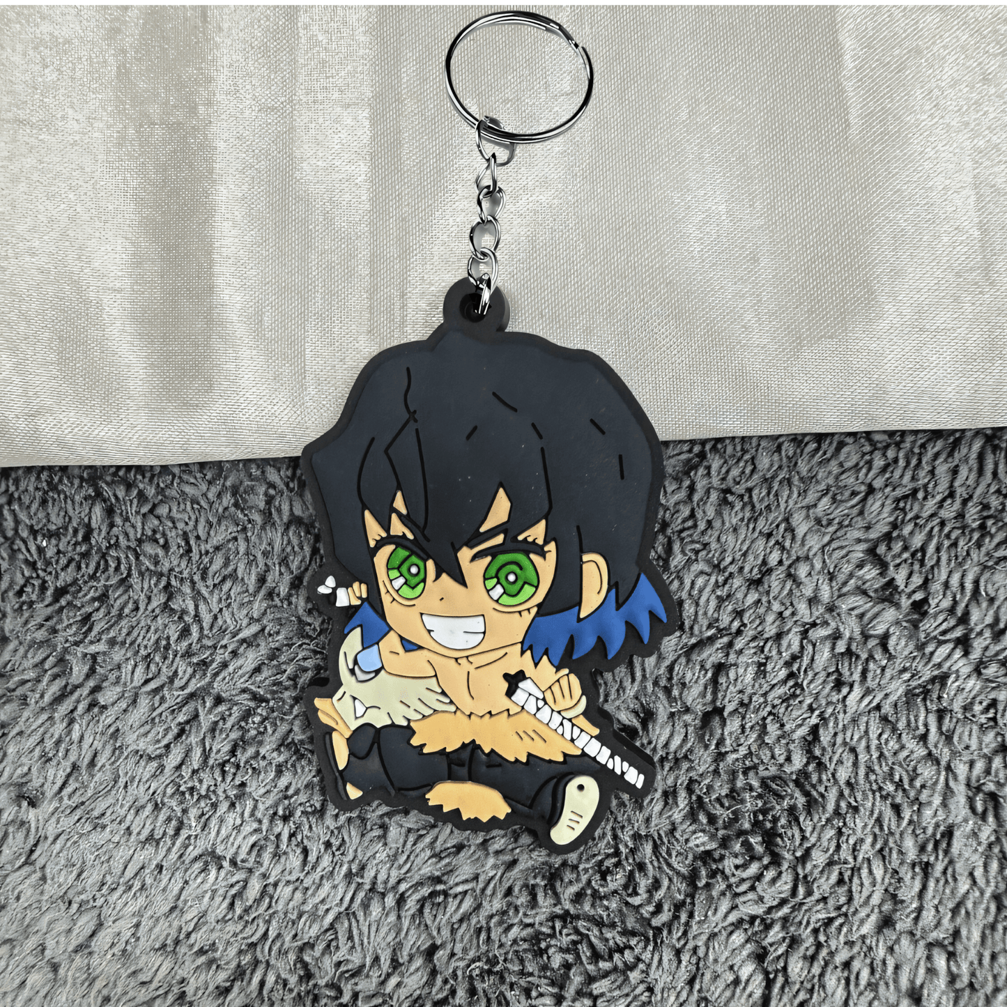 Demon Slayer Inosuke Chibi Keychain From the manga Kimetsu no yaiba Pvc material - Takeshii Anime - DS - INOSUKE
