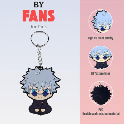 Chibi Anime Gojo Keychain Fun - Takeshii Anime - JJK - SATORU