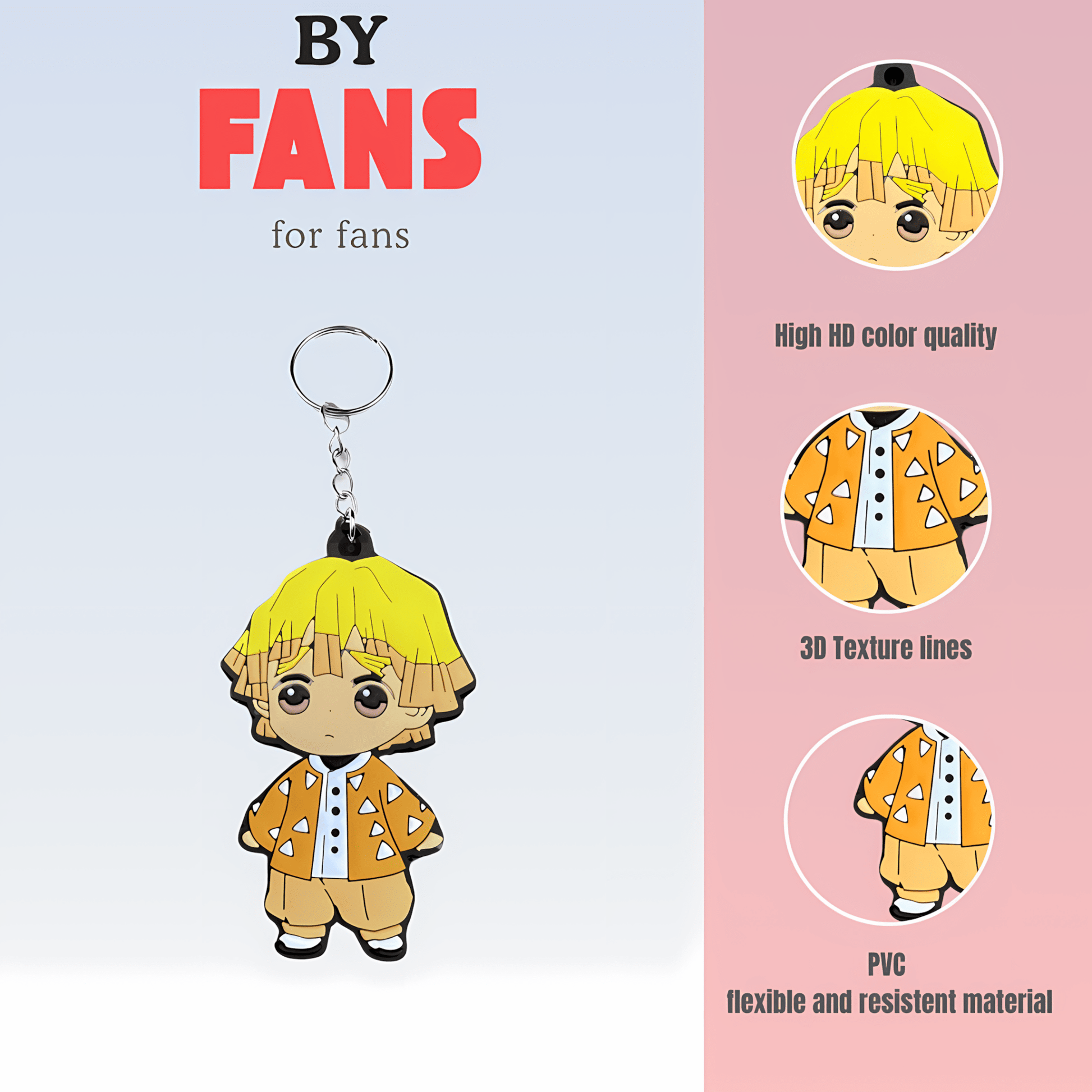 Demon Slayer Zenitsu Chibi Keychain - Takeshii Anime - DS - ZENITSU