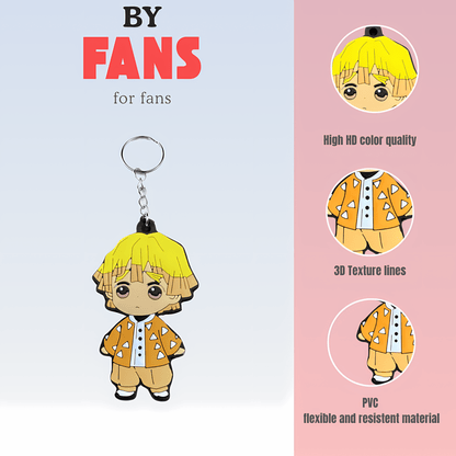 Demon Slayer Zenitsu Chibi Keychain - Takeshii Anime - DS - ZENITSU